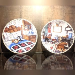 Pair of Vintage Limited Edition Plates, "Sleepyheads" and "The Comforts of Home"